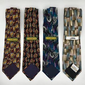 Lot Of 4 J. GARCIA Men's 100% Silk Neckties
